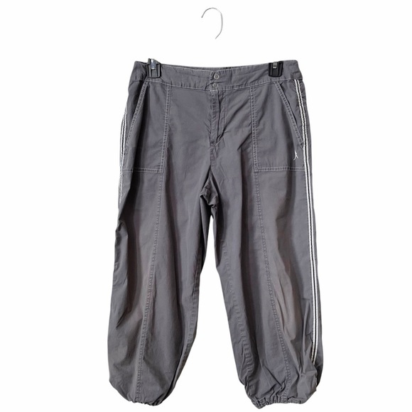 Danskin Now Drawstring Cargo Pockets Cropped Pants Women's Size M Cotton Stretch - Picture 2 of 5